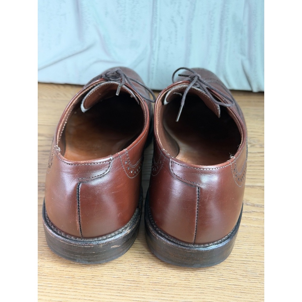 Allen Edmonds Chester Wingtip Oxford Dress Shoe Men 10.5 Burgundy Leather Brogue - Picture 4 of 7